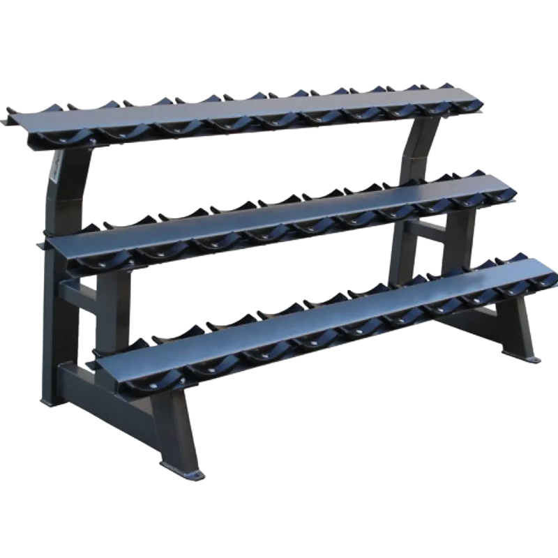 French Fitness 3 Tier Saddle 15 Pair Dumbbell Rack V2 (New)