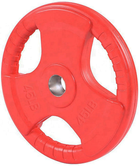 French Fitness Colored Rubber Grip Olympic Plate Set 350 lbs (New)