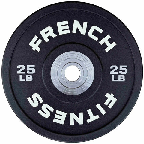 French Fitness Competition Urethane Bumper Plate Set 320 lb Black (New)