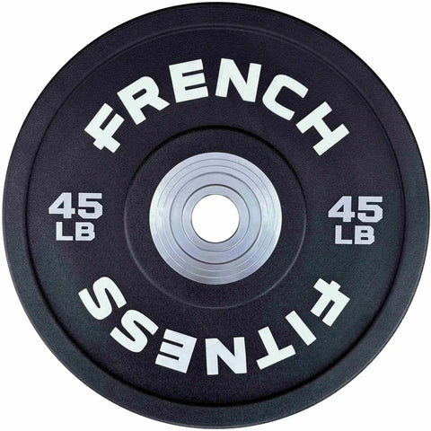French Fitness Competition Urethane Bumper Plate Set 320 lb Black (New)