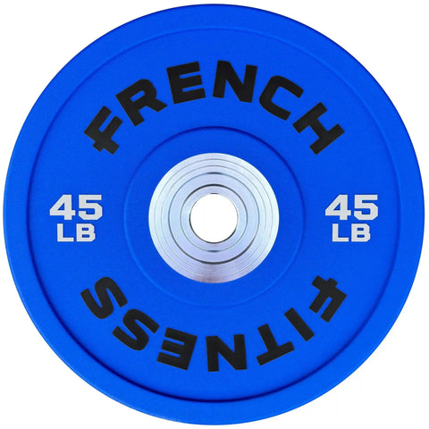 French Fitness Competition Urethane Bumper Plate 45 lb Colored (Blue) (New)
