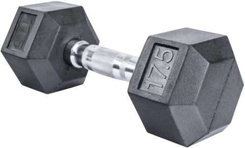 French Fitness Rubber Coated Hex Dumbbell Set 2.5-22.5 lbs - 5 Pair (New)