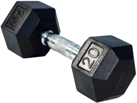 French Fitness Rubber Coated Hex Dumbbell Set 2.5-25 lbs - 10 Pair (New)