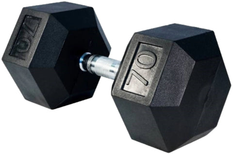 French Fitness Rubber Coated Hex Dumbbell Set 55-100 lbs (New)