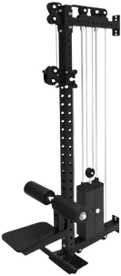 French Fitness Rack & Rig Rack Mounted Cable Column w/Lat Seat and Row Attachment (New)