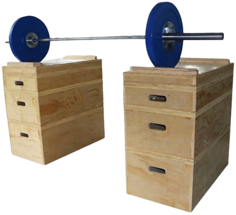 French Fitness Stackable Wood Jerk Blocks - Set of 8 Boxes (New)