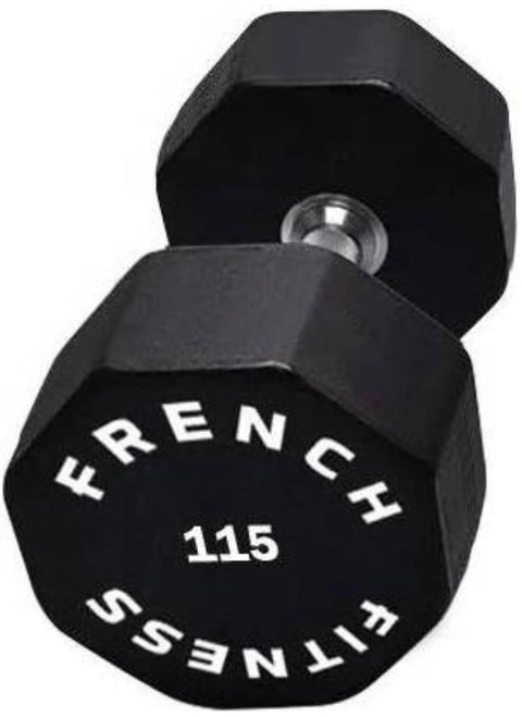 French Fitness Urethane 8 Sided Hex Dumbbell 115 lbs - Single (New)