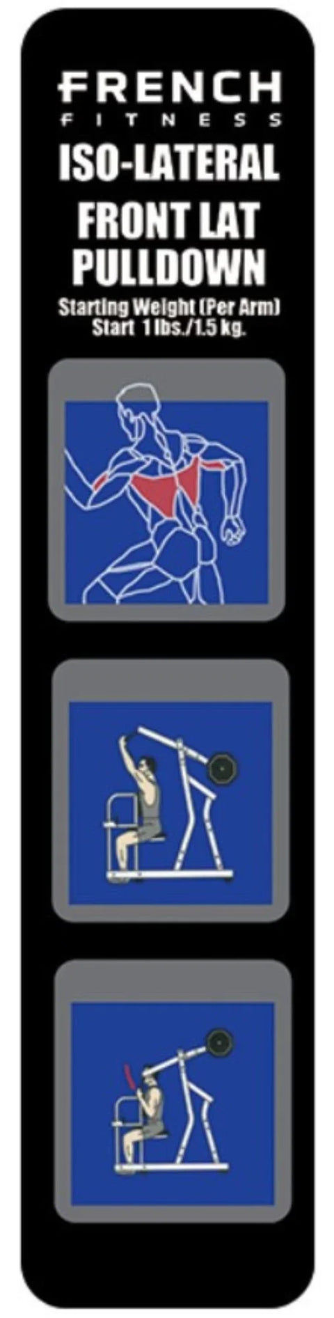 French Fitness Napa Iso-Lateral Front Lat Pulldown Plate Loaded (New)