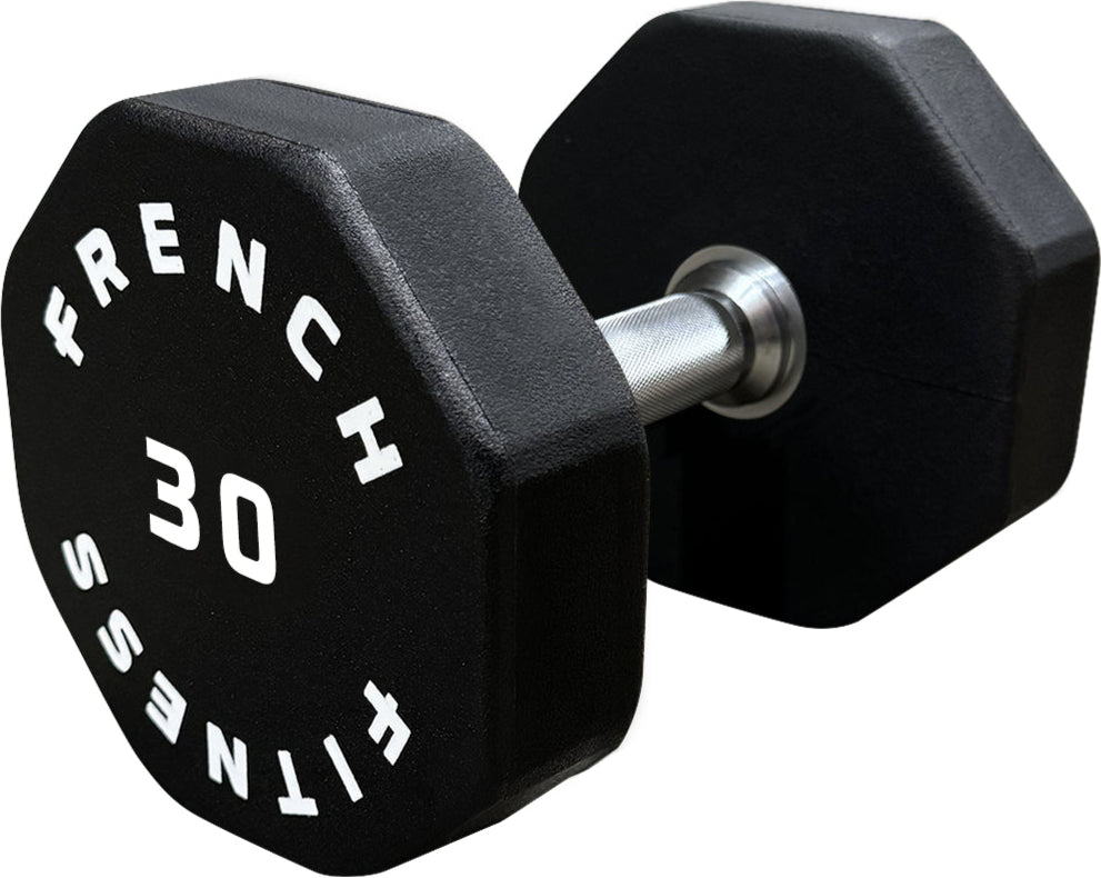 French Fitness Urethane 8 Sided Hex Dumbbell 30 lbs - Single (New)
