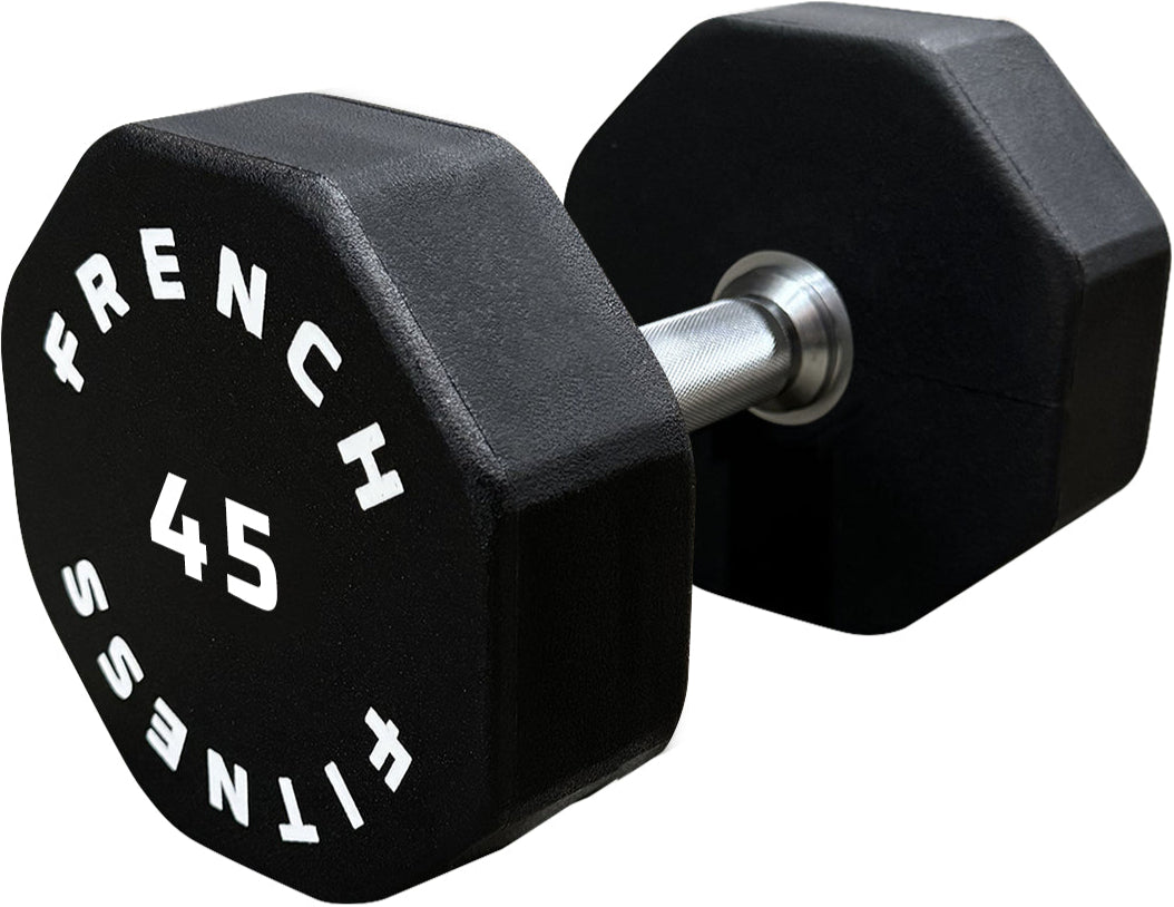 French Fitness Urethane 8 Sided Hex Dumbbell 45 lbs - Single (New)