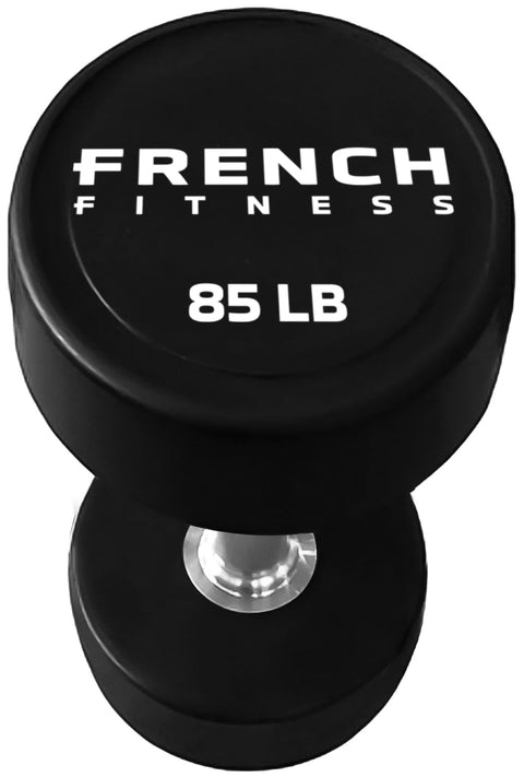 French Fitness Urethane Round Pro Style Dumbbell V2 85 lbs - Single (New)