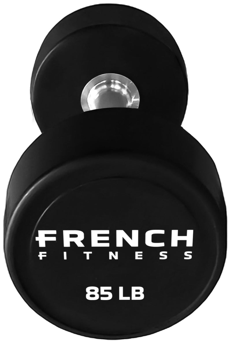 French Fitness Urethane Round Pro Style Dumbbell V2 85 lbs - Single (New)