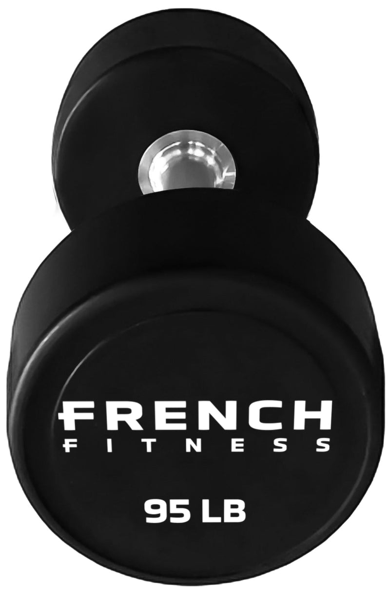 French Fitness Urethane Round Pro Style Dumbbell V2 95 lbs - Single (New)
