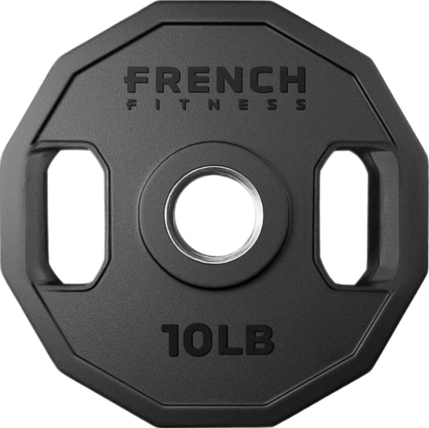 French Fitness Urethane Olympic Weight Plate V2 10 lbs Black (New)
