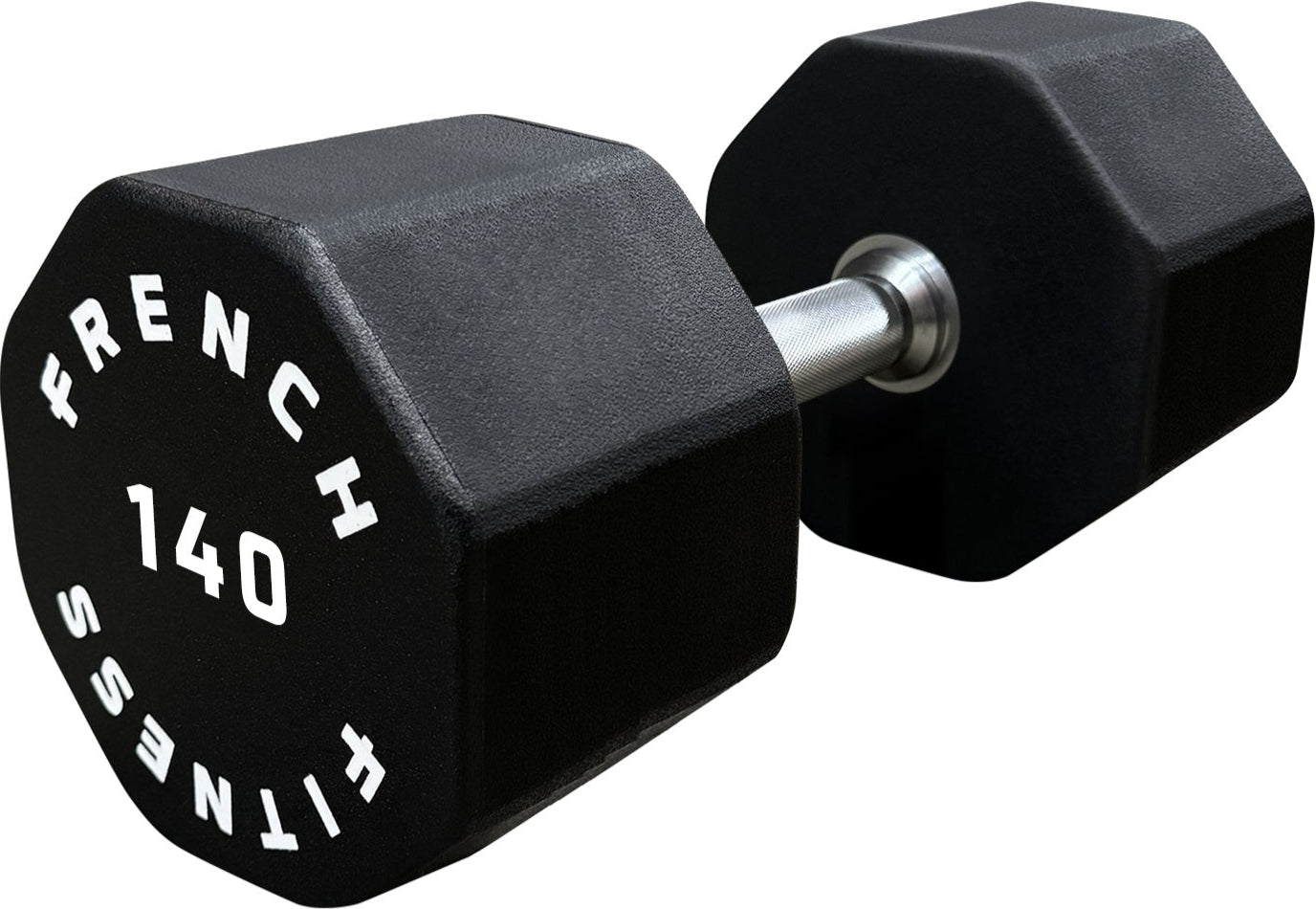 French Fitness Urethane 8 Sided Hex Dumbbell 140 lbs - Single (New)