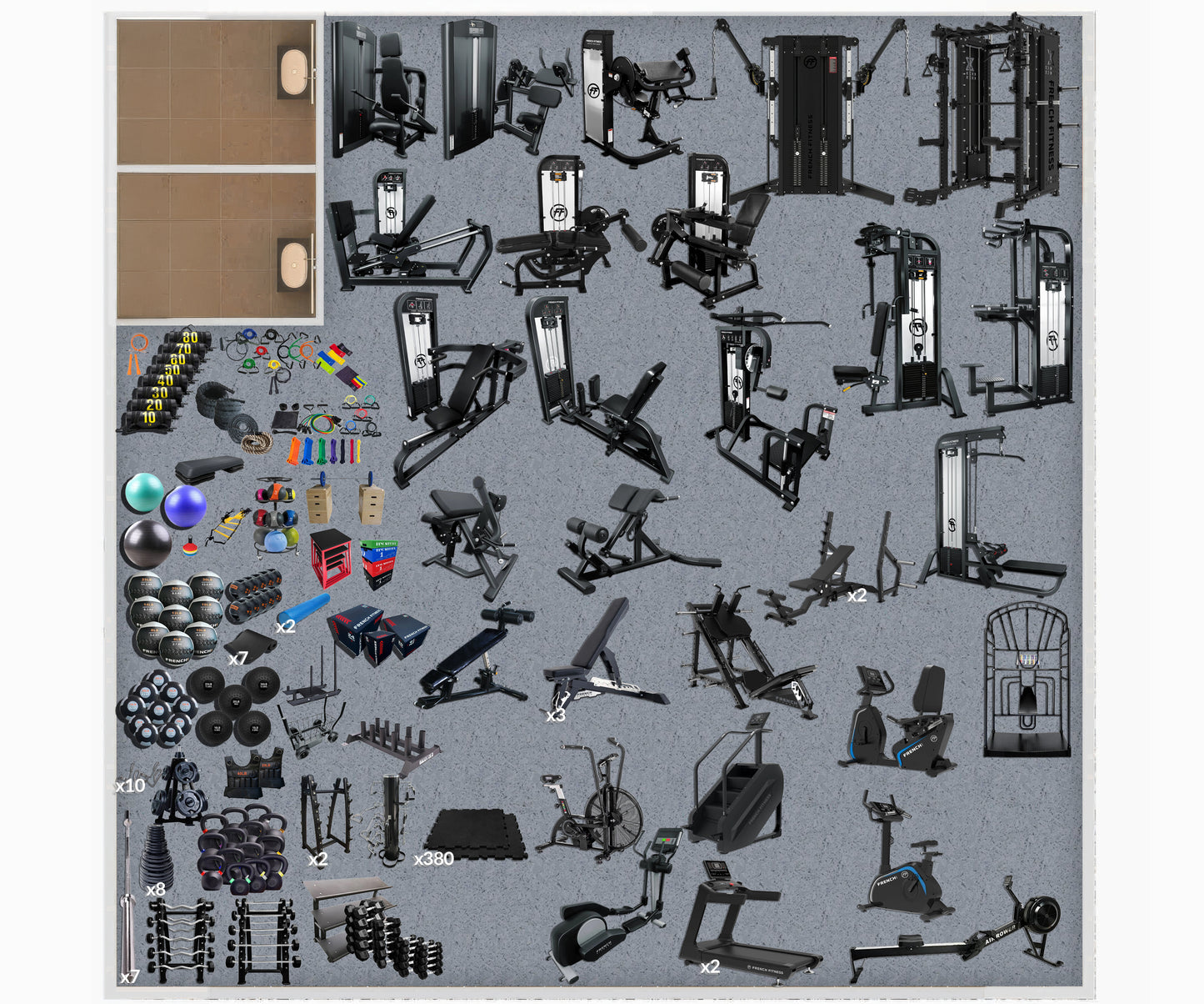 1,500 Sq Ft Gym (Set B)