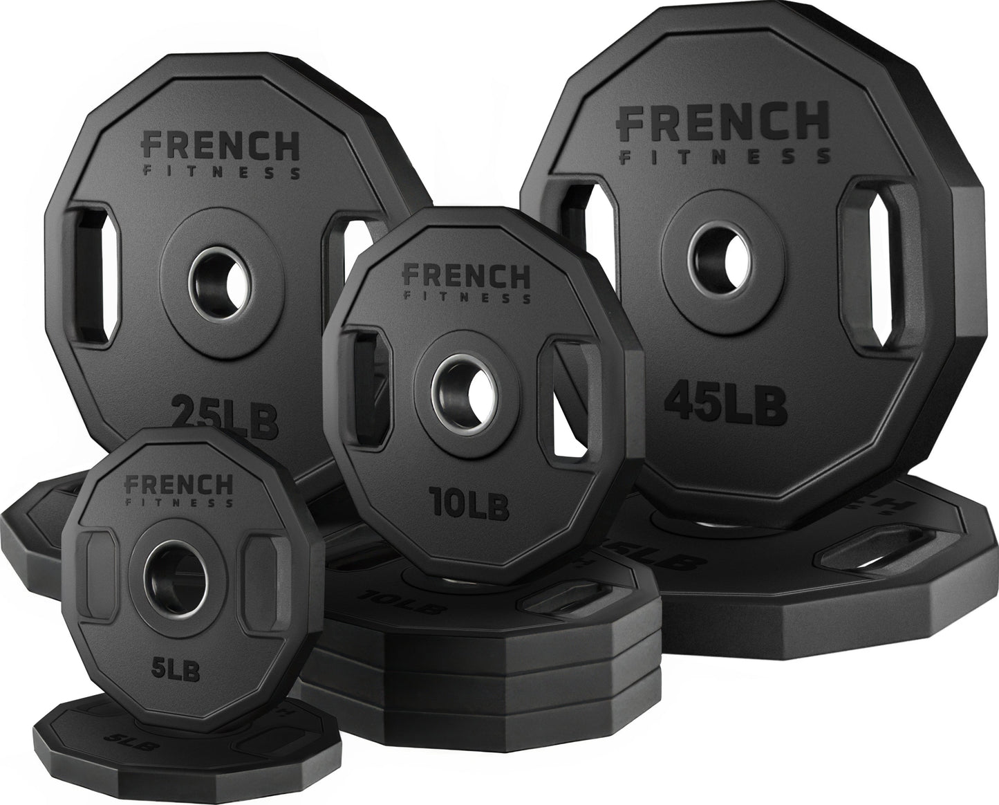 French Fitness Urethane Olympic Weight Plate V2 Set 190 lbs (New)