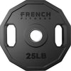French Fitness Urethane Olympic Weight Plate V2 25 lbs Black (New)
