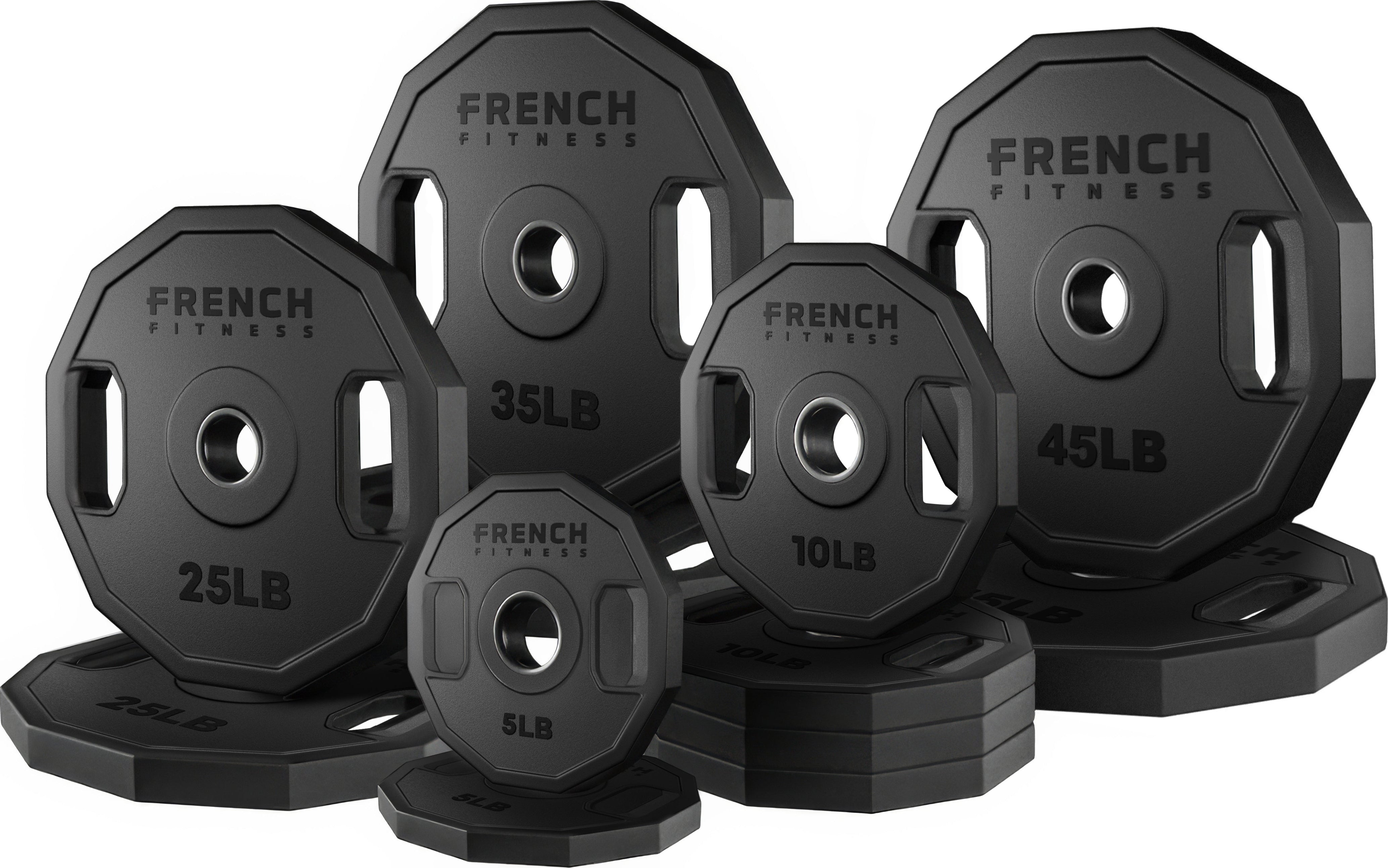 French Fitness Urethane Olympic Weight Plate V2 Set 260 lbs (New)