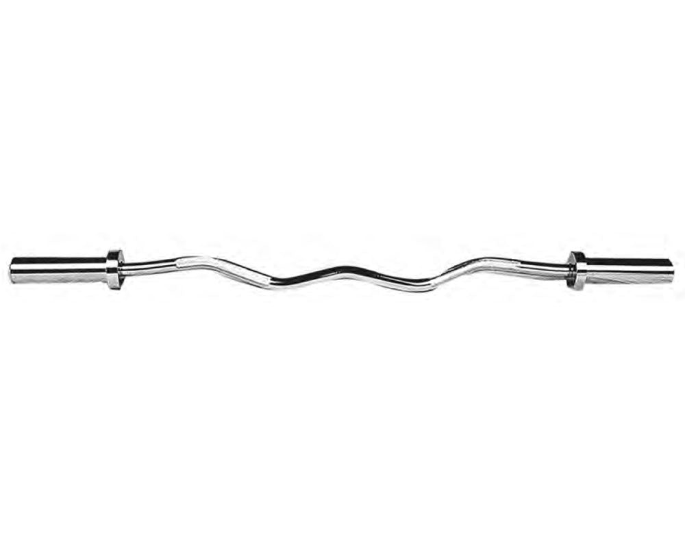 French Fitness Chrome 47" Olympic EZ Curl Bar (New)