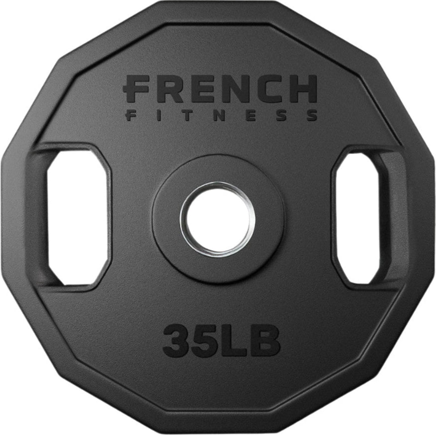 French Fitness Urethane Olympic Weight Plate V2 35 lbs Black (New)