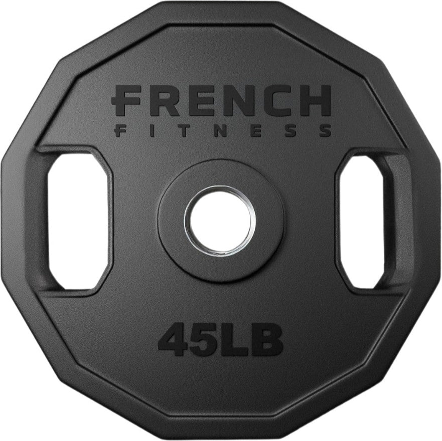 French Fitness Urethane Olympic Weight Plate V2 45 lbs Black (New)