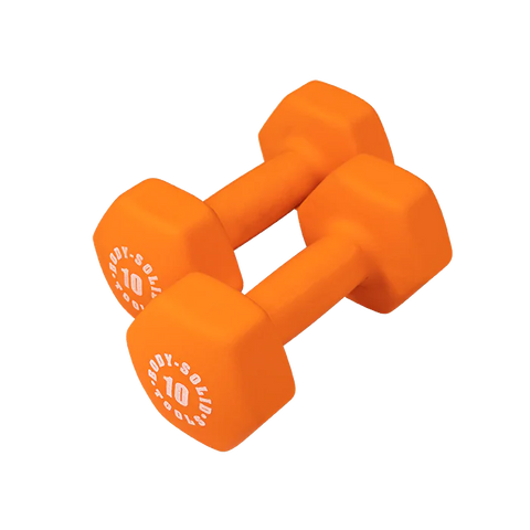 Body Solid BSTND10 Neoprene Dumbbell- 10 lbs. Orange (New)