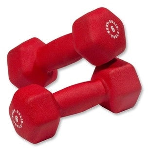 Body Solid BSTND6 Neoprene Dumbbell- 6 lbs. Red (New)