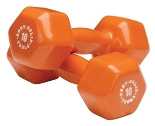 Body Solid BSTVD10 Vinyl Dumbbell 10 lbs. Orange (New)