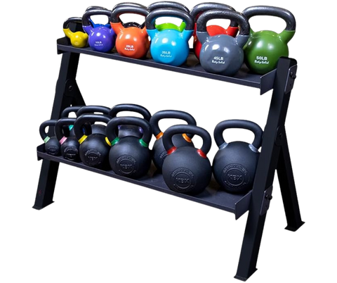 Body Solid GDKR100B Dual Dumbbell & Kettlebell Rack - Black (New)