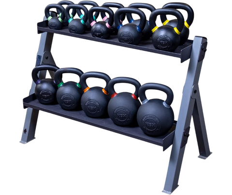 Body Solid GDKR100B Dual Dumbbell & Kettlebell Rack - Black (New)