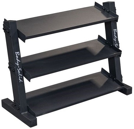 Body Solid GDR34B 3 Tier Horizontal 34" Vinyl or Neoprene Dumbbell Rack Image