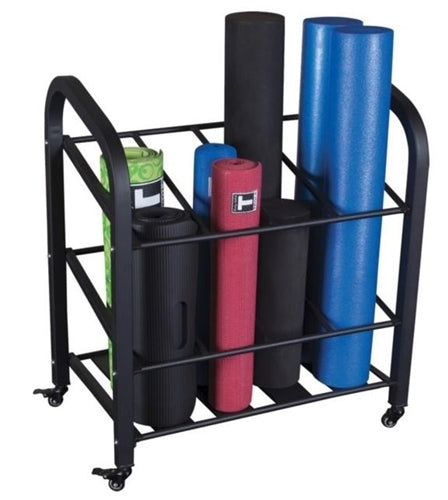 Body-Solid GYR500 Foam Roller / Yoga Mat Storage Cart Rack (New)