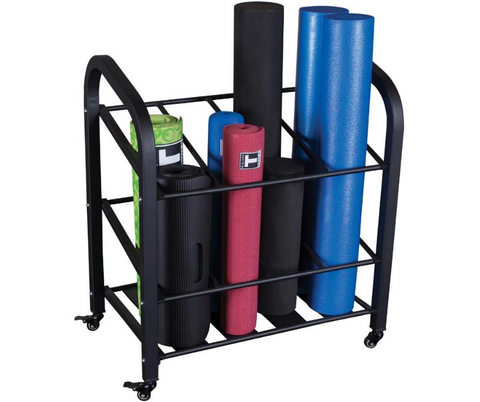 Body-Solid GYR500 Foam Roller / Yoga Mat Storage Cart Rack (New)