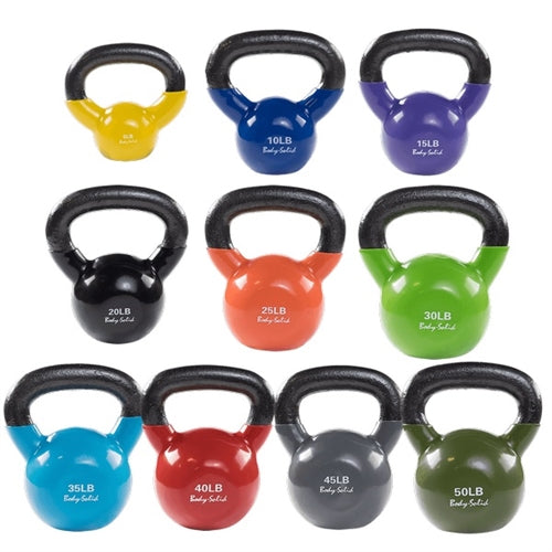 Body Solid KBVS275 Vinyl Coated Kettlebell Set 5-50 lb. Image