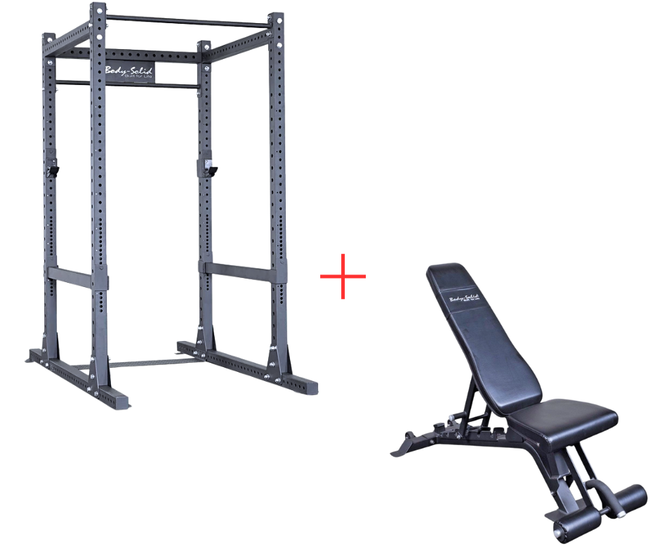Body-Solid SPR1000P2 Commercial Power Rack + Adjustable Bench (New)