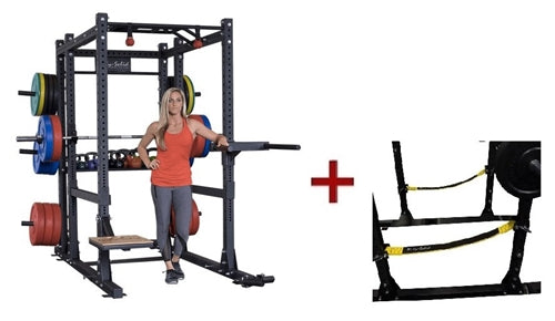 Body-Solid SPR1000SSBackP4 Extended Power Rack Package w/Power Rack Strap Safeties Image