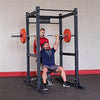 Body-Solid SPR1000SSBackP5 Extended Power Rack w/Adjustable Commercial Bench and Power Rack Strap Safeties (New)