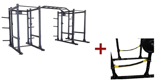 Body-Solid SPR1000SSDBBack Extended Double Power Rack Package w/Power Rack Strap Safeties Image