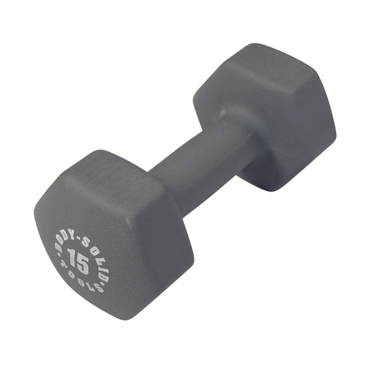 Body Solid BSTND15 Neoprene Dumbbell- 15 lbs. Gray (New)