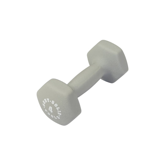 Body Solid BSTND4 Neoprene Dumbbell- 4 lbs. Light Gray (New)