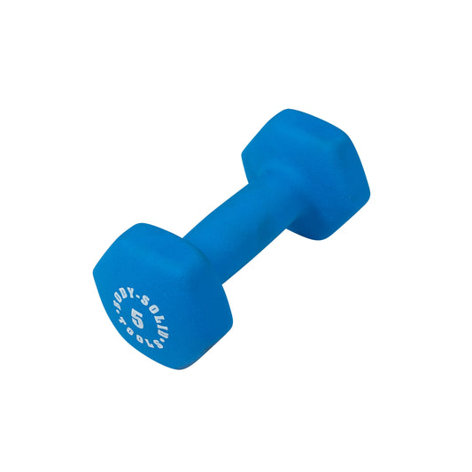 Body Solid BSTND5 Neoprene Dumbbell- 5 lbs. Blue (New)