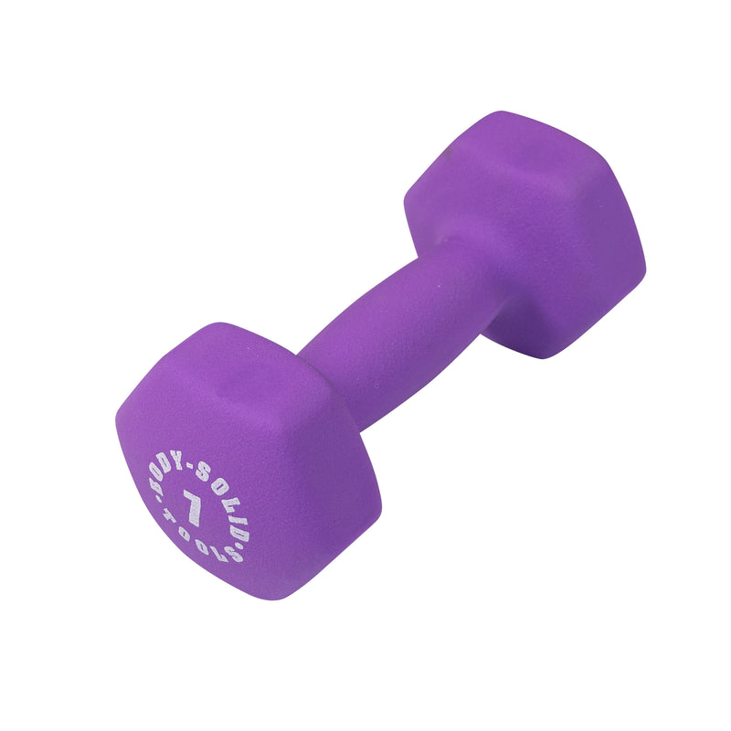 Body Solid BSTND7 Neoprene Dumbbell- 7 lbs. Purple (New)
