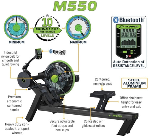 Dynamic Fluid M550 Rower (New)