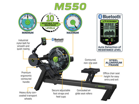 Dynamic Fluid M550 Rower (New)
