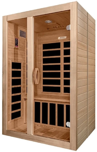 GoldenDesigns DYN-6209-01 Santiago 2 Person Low EMF FAR Infrared Sauna (New)