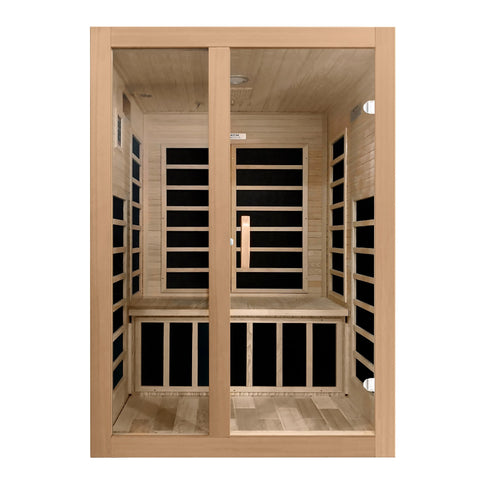 GoldenDesigns DYN-6209-01 Santiago 2 Person Low EMF FAR Infrared Sauna (New)