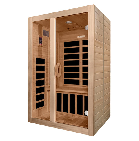 GoldenDesigns DYN-6209-01 Santiago 2 Person Low EMF FAR Infrared Sauna (New)