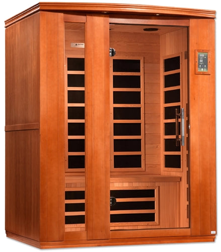 GoldenDesigns DYN-6336-02 Elite Dynamic Lugano 3-person Ultra Low EMF FAR Infrared Sauna | Image