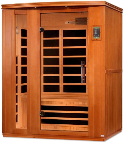 GoldenDesigns DYN-6336-02 Elite Dynamic Lugano 3-person Ultra Low EMF FAR Infrared Sauna (New)